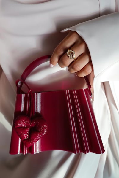 Bahraini label Touchless showcased its innovative 3D-printed handbags. Photo: Touchless