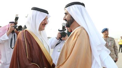 His Highness Sheikh Mohammed bin Rashid Al Maktoum, the Vice President, Prime Minister and Ruler of Dubai, has arrived at the King Abdulaziz Air Base, in Dharan, leading the UAE delegation to the 29th Arab Summit, due to start tomorrow in the Saudi city of Dammam. Prince Saud bin Nayef bin Abdul Aziz Al Saud, Governor of the Eastern Province, and a number of Saudi princes along with Ahmed Aboul-Gheit, Arab League Secretary General, welcomed H.H. Sheikh Mohammed upon arrival. WAM
