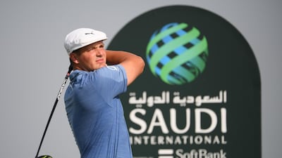 United States' Bryson DeChambeau plays his tee-shot on the 17th hole on his way to an opening round 65.