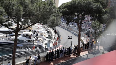 Mercedes driver Lewis Hamilton steers his car during the Monaco Grand Prix. AP