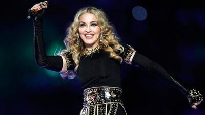 Madonna performs during the halftime show in the NFL Super Bowl on Sunday. Jeff Haynes / Reuters
