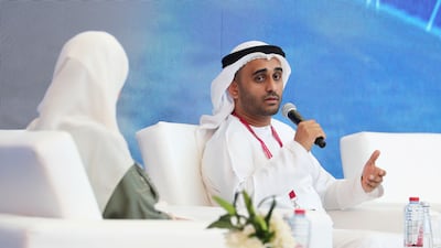 Leading Emirati educator Maya Al Hawary and Mr Al Noorani speak during a panel discussion at the summit.