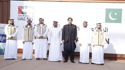 Pakistan held a ceremony in Karachi to mark the arrival of ships from the UAE carrying 200 containers of food and medical supplies. All photos: UAE Embassy Pakistan