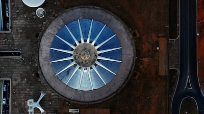 A drone view shows the Cathedral of Brasilia designed by Brazilian architect Oscar Niemeyer in Brasilia on July 26. Reuters