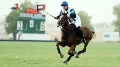 Argentine polo player Ignacio Heguy notched seven goals in a match three times during last year’s President of the UAE Polo Cup. Photo courtesy of Tammam Assaf