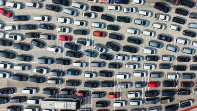 A mosaic of vehicles in a traffic jam on the motorway out of Jakarta at a toll booth in Cikampek, West Java, as people head home for Eid Al Fitr festivities, marking the end of Ramadan. AFP