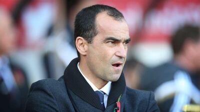 Everton manager Roberto Martinez looks on during his side's Premier League 1-1 draw with Sunderland on Sunday. Ian MacNicol / AFP / November 9, 2014