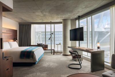 A corner room at the Douglas hotel in Vancouver. Courtesy Parq Vancouver