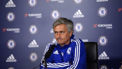 Chelsea manager Jose Mourinho shown during a pre-match press conference on Friday before his team lost to Crystal Palace on Saturday. Tony O'Brien / Action Images / Reuters / August 28, 2015