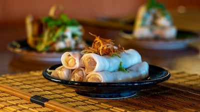 Rice paper rolls with lobster meat at the Saigon Social brunch