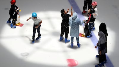 Snowfall sessions can be booked online at www.dubaiicerink.com. Chris Whiteoak / The National