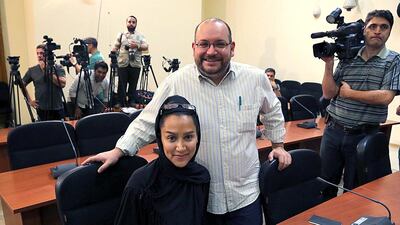 Jason Rezaian, a reporter for the Washington Post and his wife Yeganeh Salehi, a correspondent for The National, were taken to court on Tuesday after being detained in July last year. EPA