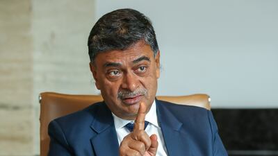 Raj Kumar Singh, India's Minister of Power and New and Renewable Energy, said the country has an installed capacity of 106,000 megawatts of renewable energy. Victor Besa / The National