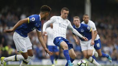 Jamie Vardy, centre, and his Leicester City should pick up three points against Watford. Andrew Yates / Reuters