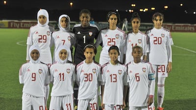 The UAE Under 14 girls team is in preparation for the West Asia Championship in Bahrain. Courtesy UAE FA
