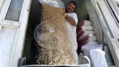 A man sorts wheat to be sold in Riyadh. Flour consumption in the country is expected to grow to grow to 2.6 million tonnes in 2019 from 2.3 million tonnes this year. Faisal Al Nasser / Reuters