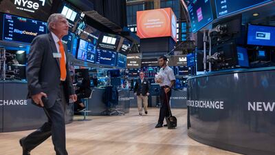 On the floor of the New York Stock Exchange. The S&P 500 is already up more than 16 per cent this year. AFP