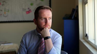 Matthew O'Hagan and his wife are worried by 'toxic politics' as a result of Brexit and are avoiding a return to County Tyrone. Chris Whiteoak / The National