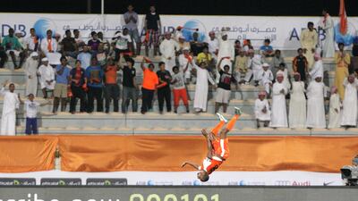 Kabi and his teammates held on for another hour until the moment to celebrate finally arrived. Ajman had done what was considered highly improbable - to beat fancied Al Jazira and win the Etisalat Cup. Jaime Puebla / The National