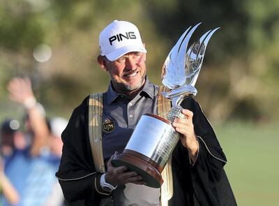 2020 Abu Dhabi HSBC Championship winner Lee Westwood. Chris Whiteoak / The National