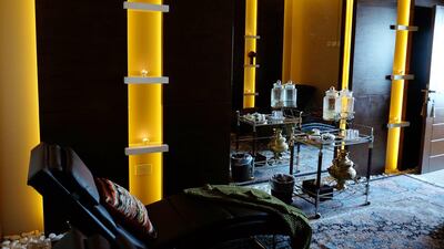 The Nine Degrees Spa is a tranquil, quiet haven on the 46th floor rooftop of Al Ain Tower in Khalidiya, Abu Dhabi. Delores Johnson / The National