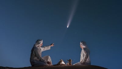 A Rare Comet Above Sharjah by Yousuf Al Qasimi. Photo: Yousuf Al Qasimi / Xposure Sharjah