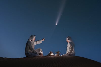 A Rare Comet Above Sharjah by Yousuf Al Qasimi. Photo: Yousuf Al Qasimi / Xposure Sharjah