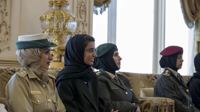 Noura Al Kaabi, UAE Minister of State for Federal National Council Affairs, second left. Mohamed Al Hammadi / Crown Prince Court - Abu Dhabi