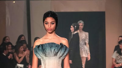 A look from Dior's spring 2019 haute couture collection, presented in Dubai on March 18.