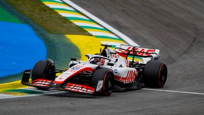 Haas driver Kevin Magnussen competes in the qualifying stage at Interlagos racetrack. AP