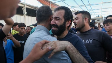 Prisoners released from Israeli custody arrive at Nasser Hospital in Khan Younis, Gaza. Getty Images