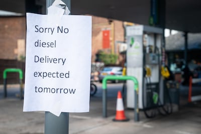 A dearth of delivery drivers led to UK petrol stations running dry. PA