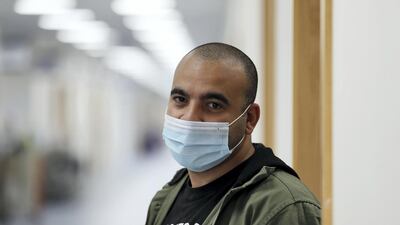 Nour Eldin, from Egypt, is among the last 17 patients at Dubai Parks and Resorts field hospital to be discharged on Monday. The field hospital is now closed. Chris Whiteoak / The National