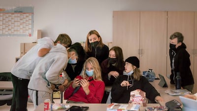 Students in a class in Goppel's series 'Between the Years'. Photo: Valentin Goppel