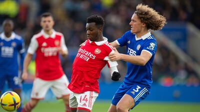 SUBS: Eddie Nketiah (Trossard, 70') - 6. Made direct runs in behind during counter attacks, and should have been picked out by Thomas Partey. EPA