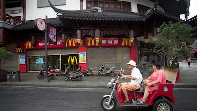 McDonald’s restaurants in Shanghai have stopped selling beef and chicken after a tainted meat scandal at one of the city’s plants. Johannes Eisele / AFP