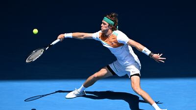 Andrey Rublev of Russia during his first round match against Gianluca Mager of Italy. Getty