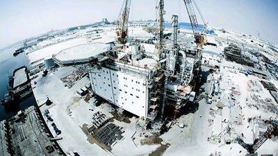 A 12,000-tonne mobile offshore production unit constructed by Topaz Energy and Marine. The company is based in Dubai and does business in the Gulf, Central Asia, west Africa and Brazil. Courtesy Topaz Energy and Marine