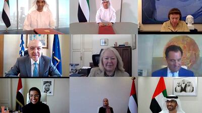 UAE ministers hold online talks with Greek officials on issues such as humanitarian development, trade and digital co-operation. Wam