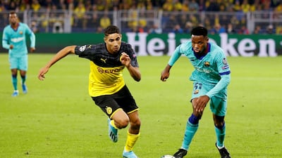 Ansu Fati, 16, became the youngest ever Barcelona debutant in a Uefa competition. Reuters