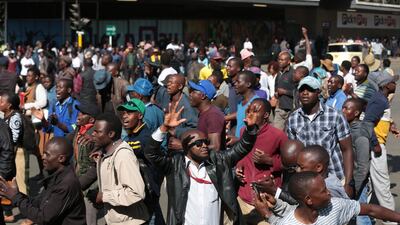 Protestors take part in the Peace March. EPA
