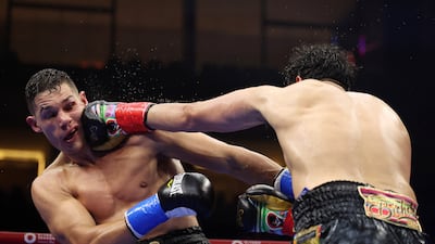 Gilberto Ramirez punches Chris Billam-Smith during their WBO World Cruiserweight title fight. Getty Images
