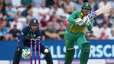 South Africa's Quinton de Kock, right, and England's Jos Butler, left, are worried about the packed cricket calendar. AP