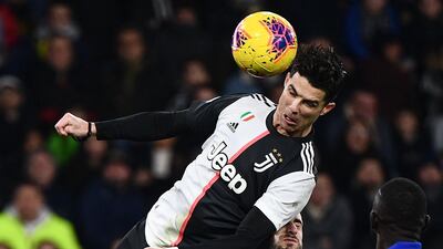 Ronaldo's header continued his great scoring streak for Juventus. AFP