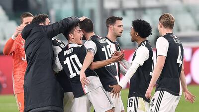 6. Juventus - 3812 points. Players celebrate after another win in Serie A. EPA