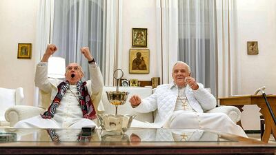 Anthony Hopkins and Jonathan Pryce in ‘The Two Popes’ IMDb