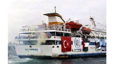 The Turkish Mavi Marmara in Istanbul last May. A new UN report faults Israel for aggressive tactics in commandeering the ship, but as one letter writer notes, it also says Israel had legal precedent to stop it. (Reuters/Emrah Dalkaya)