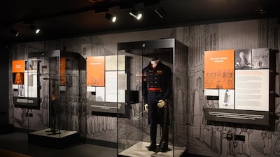 A police uniform and various tools and items are seen displayed at Bow Street Police Museum. Photo by Leon Neal/Getty Images
