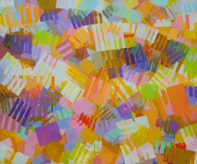 Samia Halaby's 'Interpenetrating Transparencies' (2017). Courtesy Samia Halaby'