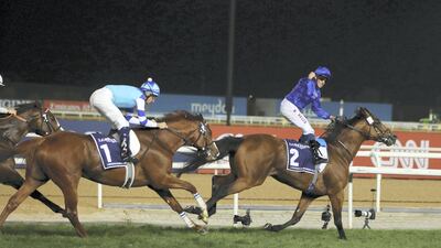 William Buick and Old Persian win the Dubai Sheema Classic. Chris Whiteoak / The National